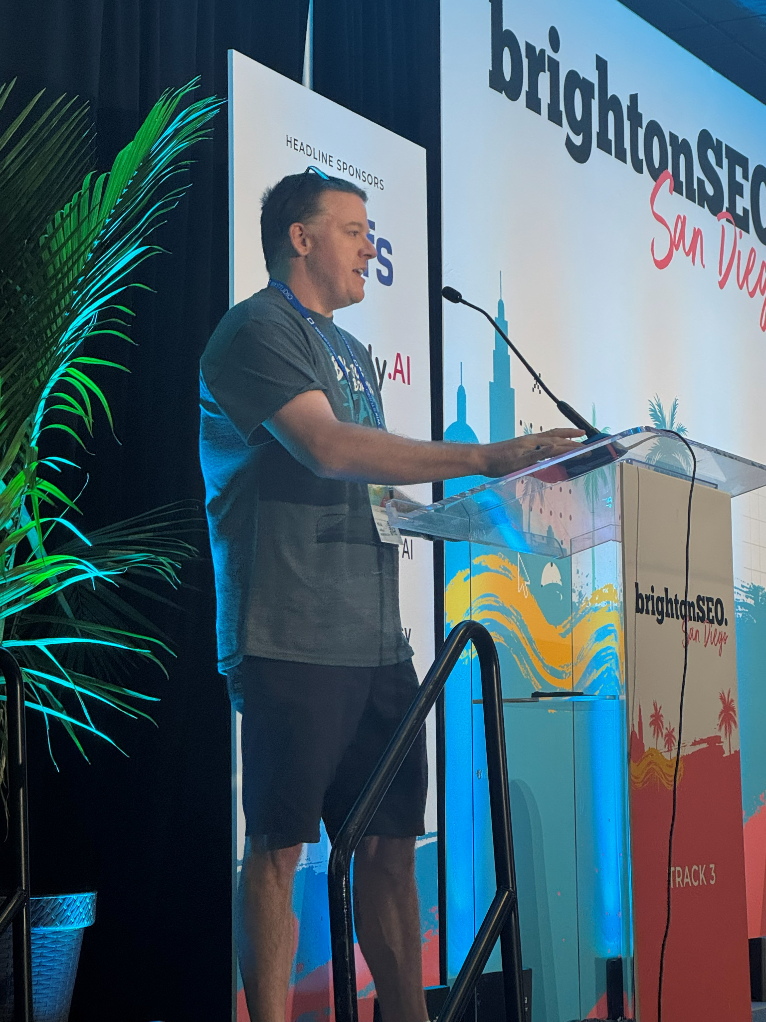 Nick LeRoy speaking at BrightonSEO