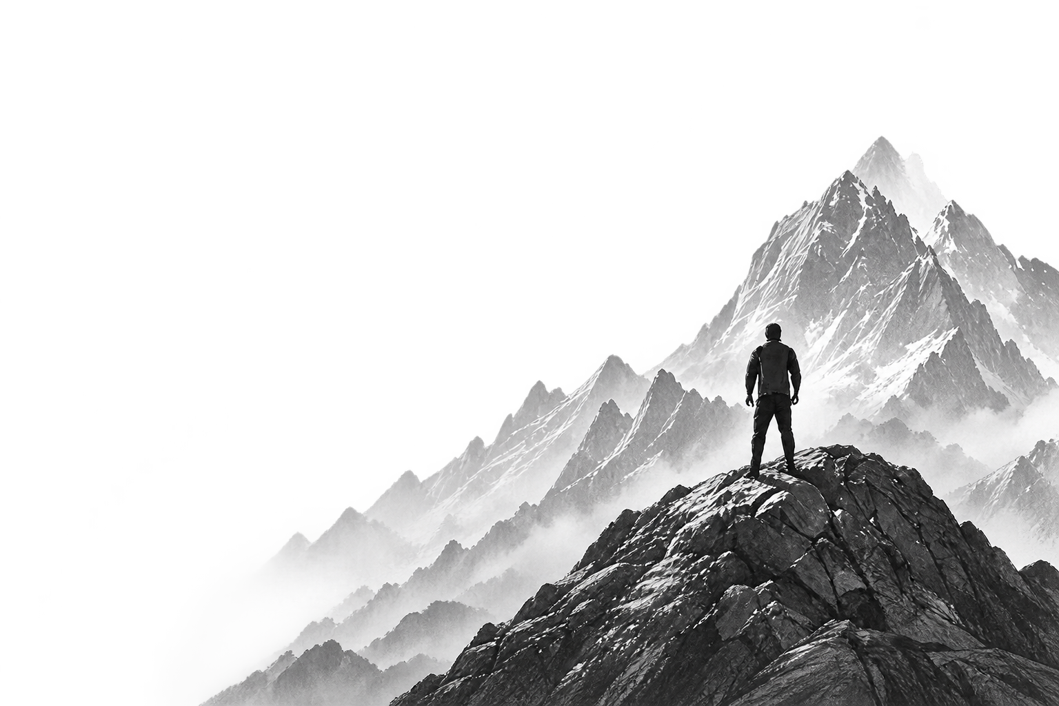 Illustrated mountain summit